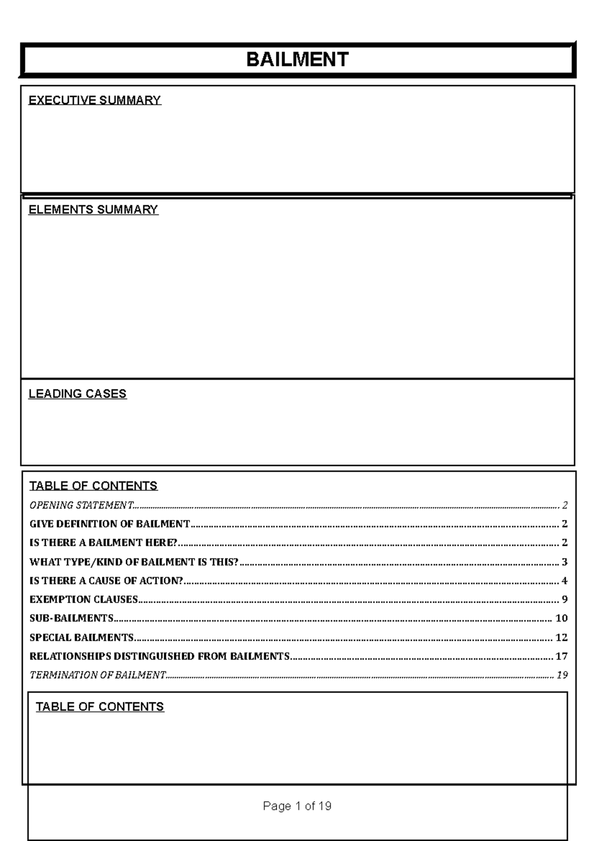 bailment-prop-law-notes-exam-bailment-executive-summary-elements