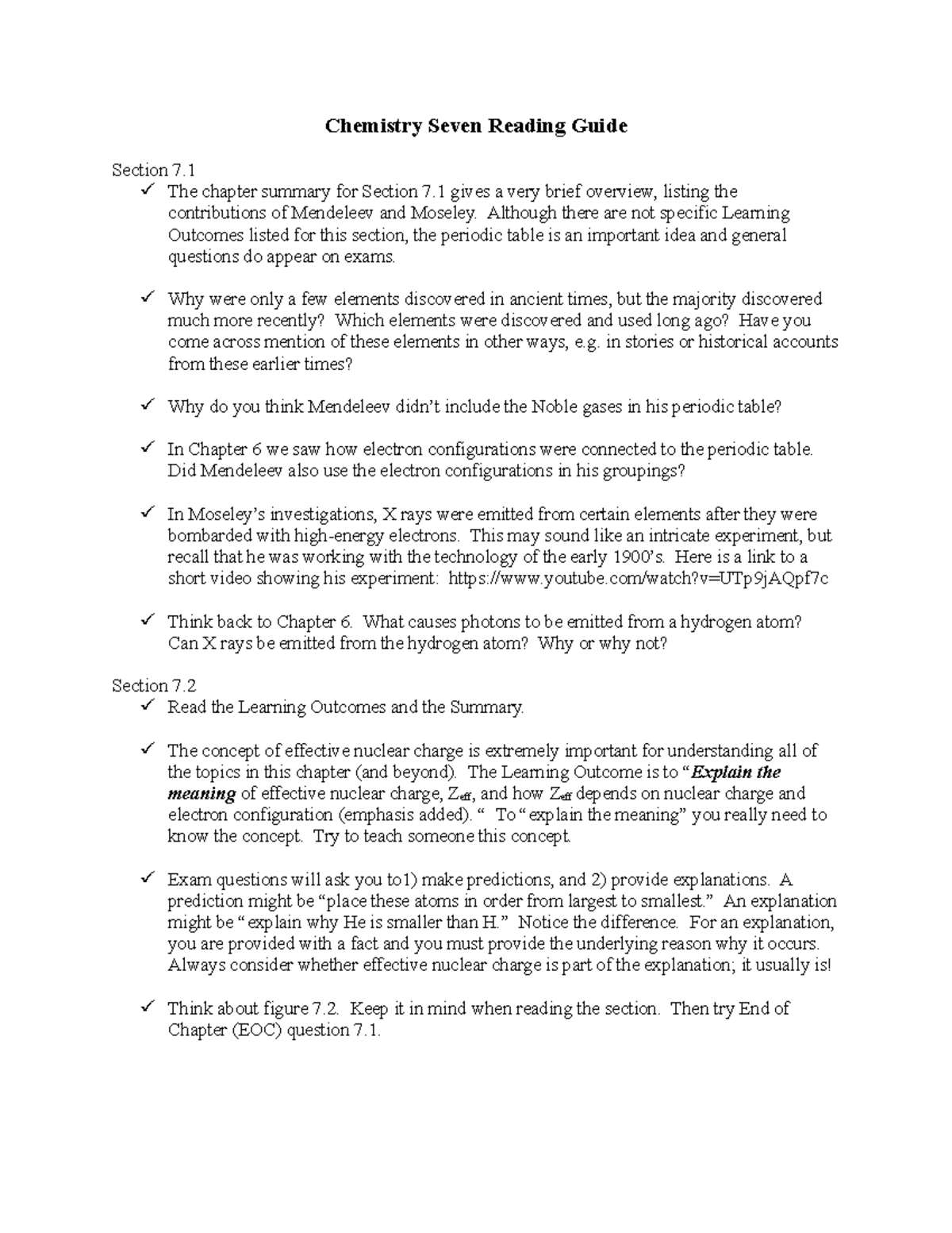 Chapter+7+reading+guide - Chemistry Seven Reading Guide Section 7. The ...