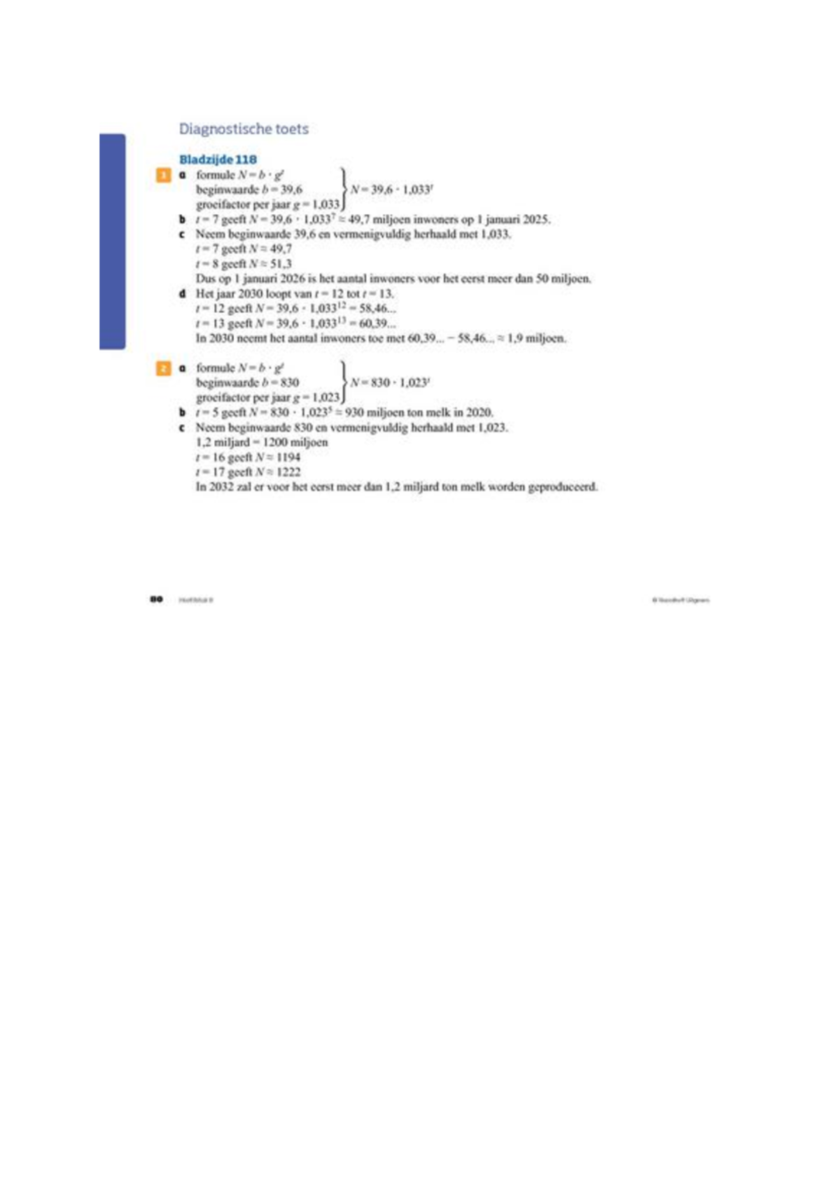 Antwoorden D-Toets HAVO 3 H8 en H9 - Diagnostische toets Bladzijde 118 ...