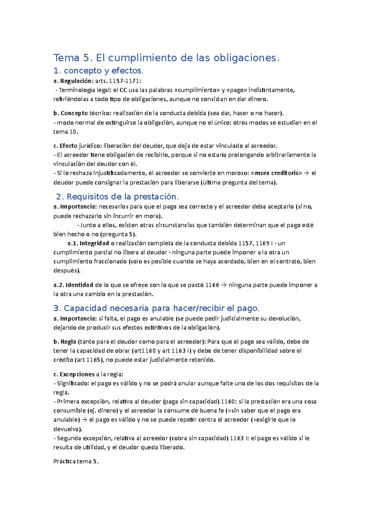 Tema 5 El Cumplimiento De Las Obligaciones Tema 5 El Cumplimiento De Las Obligaciones 1