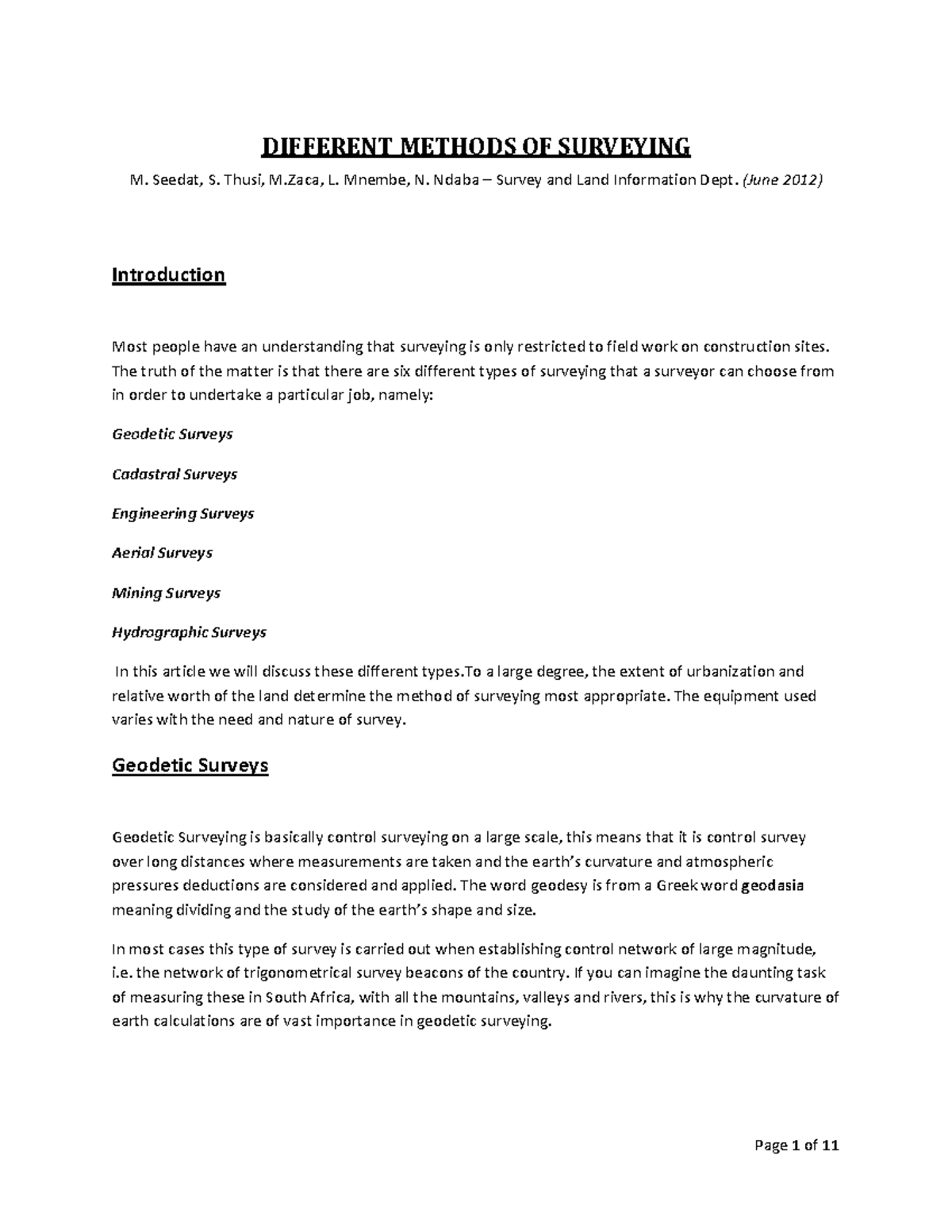 Different methods of Surveying - DIFFERENT METHODS OF SURVEYING M ...