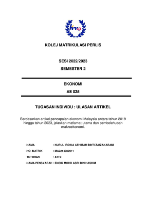 assignment account matrikulasi sem 2