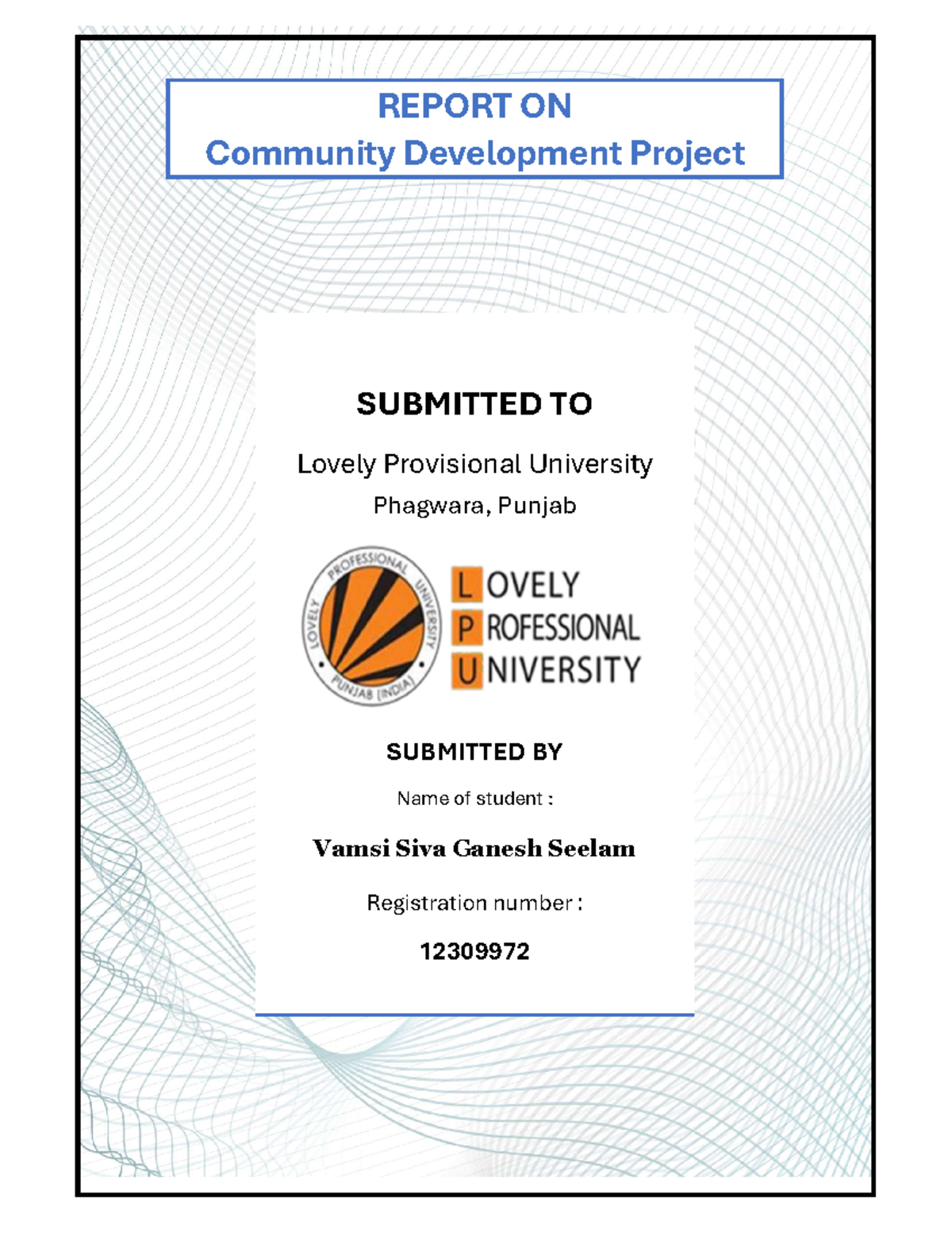 Gen123ngo - ngo report - REPORT ON Community Development Project ...