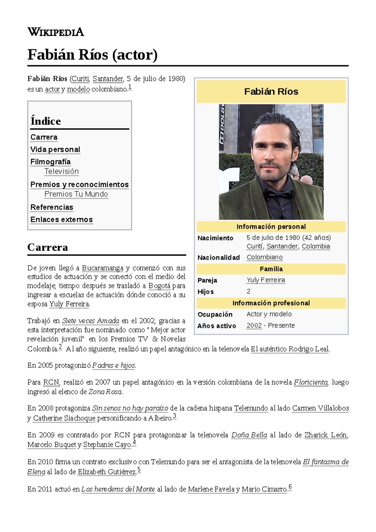 Fabián Ríos (actor) - F D CWCDWSXZ - Fabián Ríos Información personal ...
