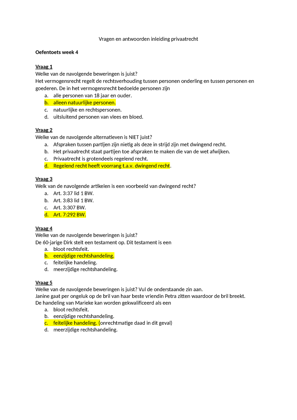 Vragen En Antwoorden Inleiding Privaatrecht - Vragen En Antwoorden ...