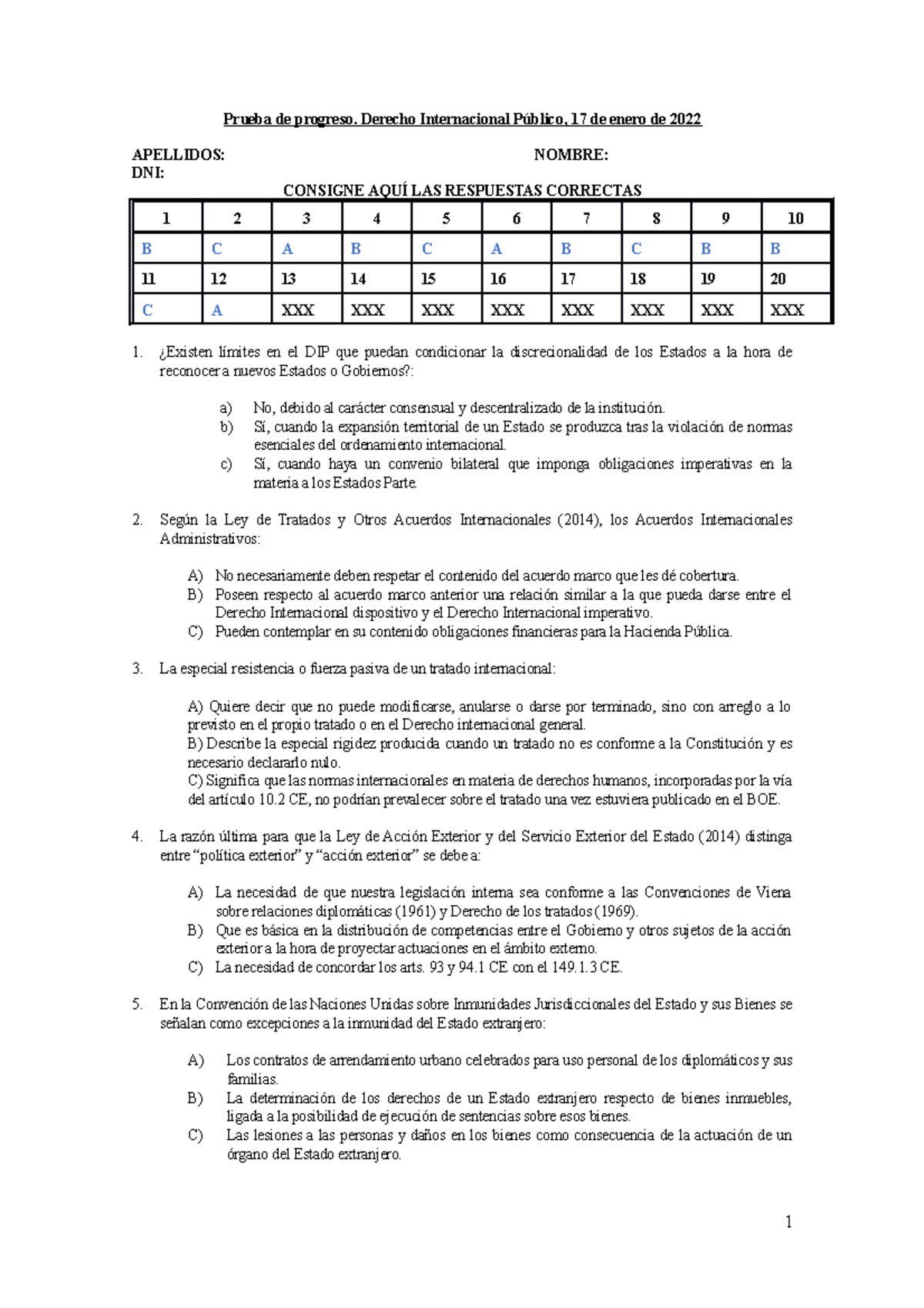 Resultados Test. - Prueba de progreso. Derecho Internacional Público ...