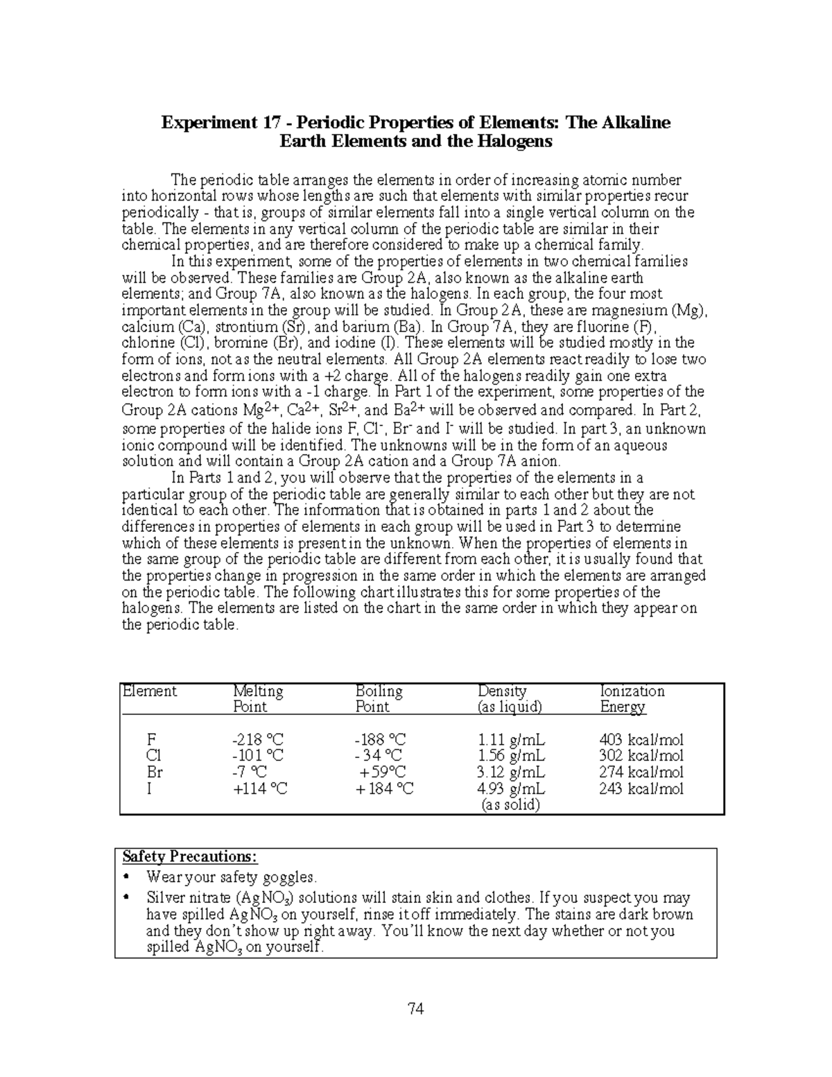17-Periodic-Properties - 74 Experiment 17 - Periodic Properties of ...