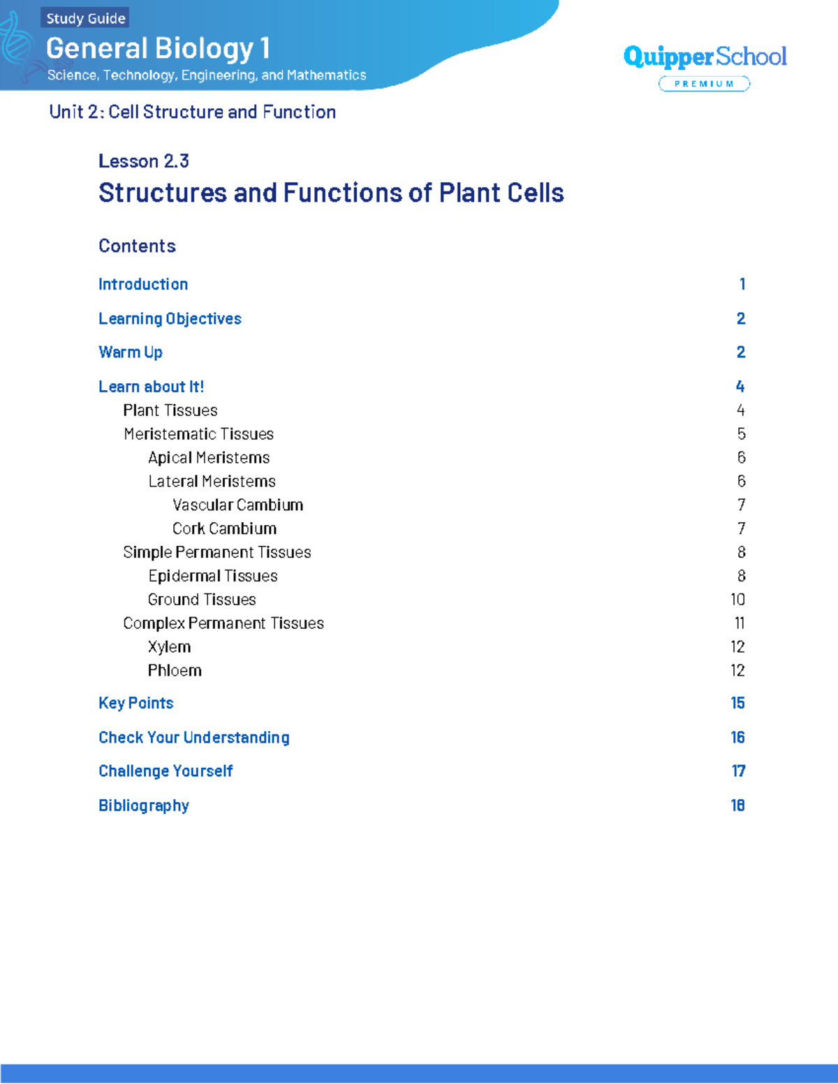 Lesson 2.3 Structures and Functions of Plant Cells - Structures and ...