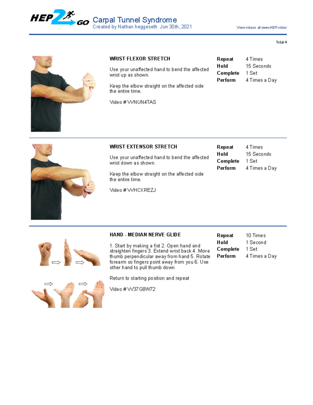 CTS HEP - Example of HEP prinout - Carpal Tunnel Syndrome Created by ...