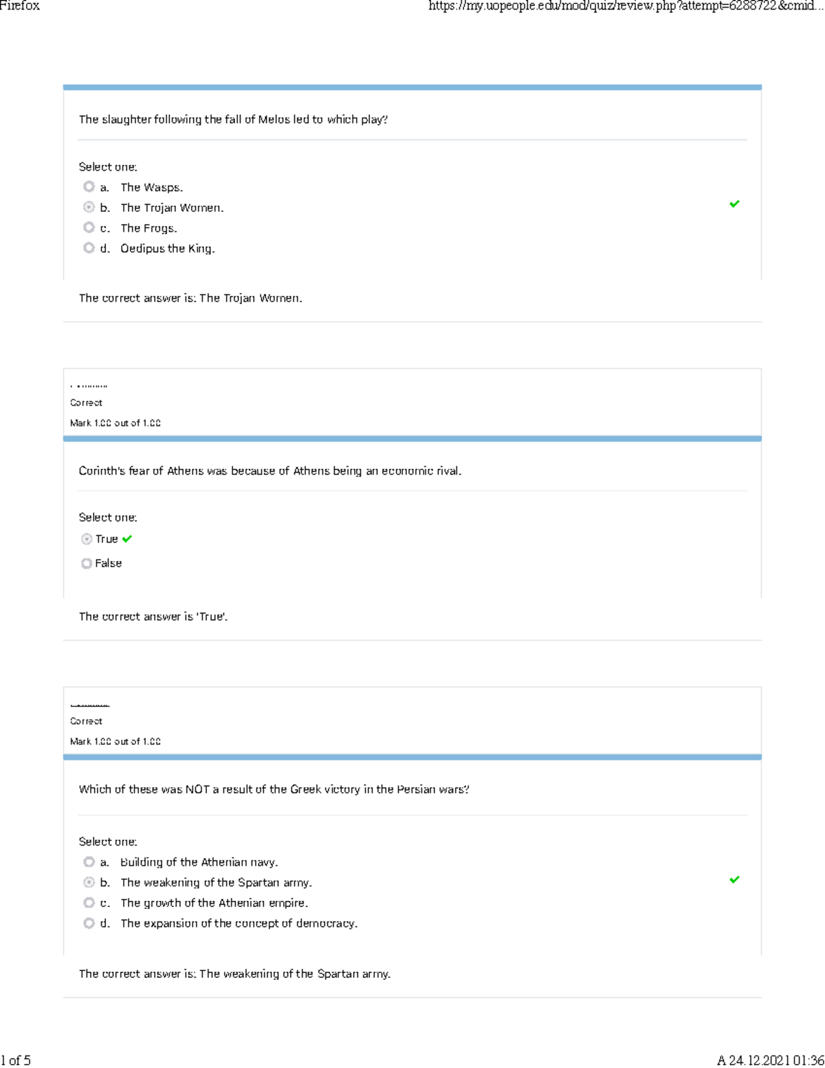 Hist 1421- Graded Quiz Unit 3 Attempt review - hist 1421 - UoPeople ...