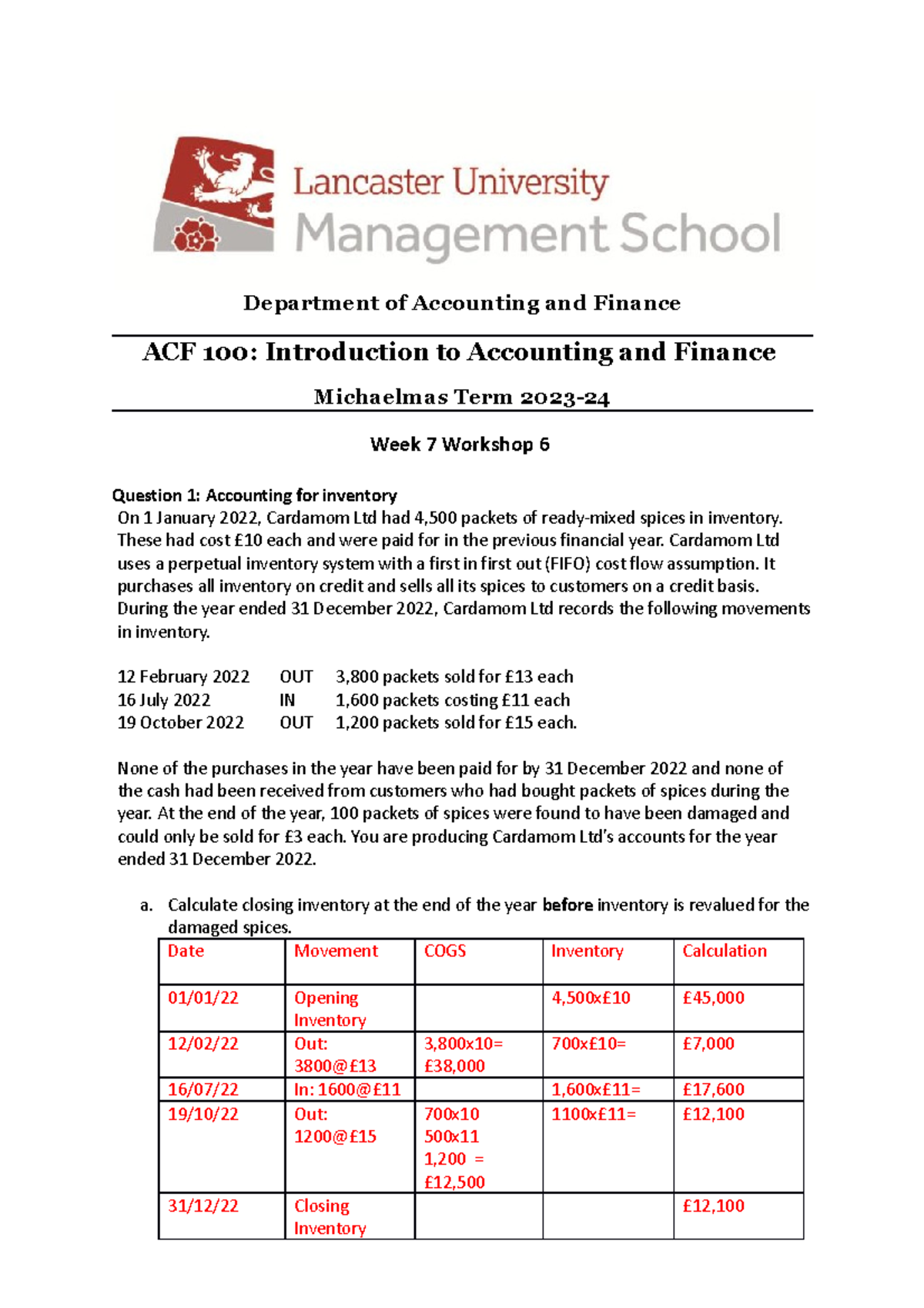 Week 7 workshop Acc - qqq - Department of Accounting and Finance ACF ...