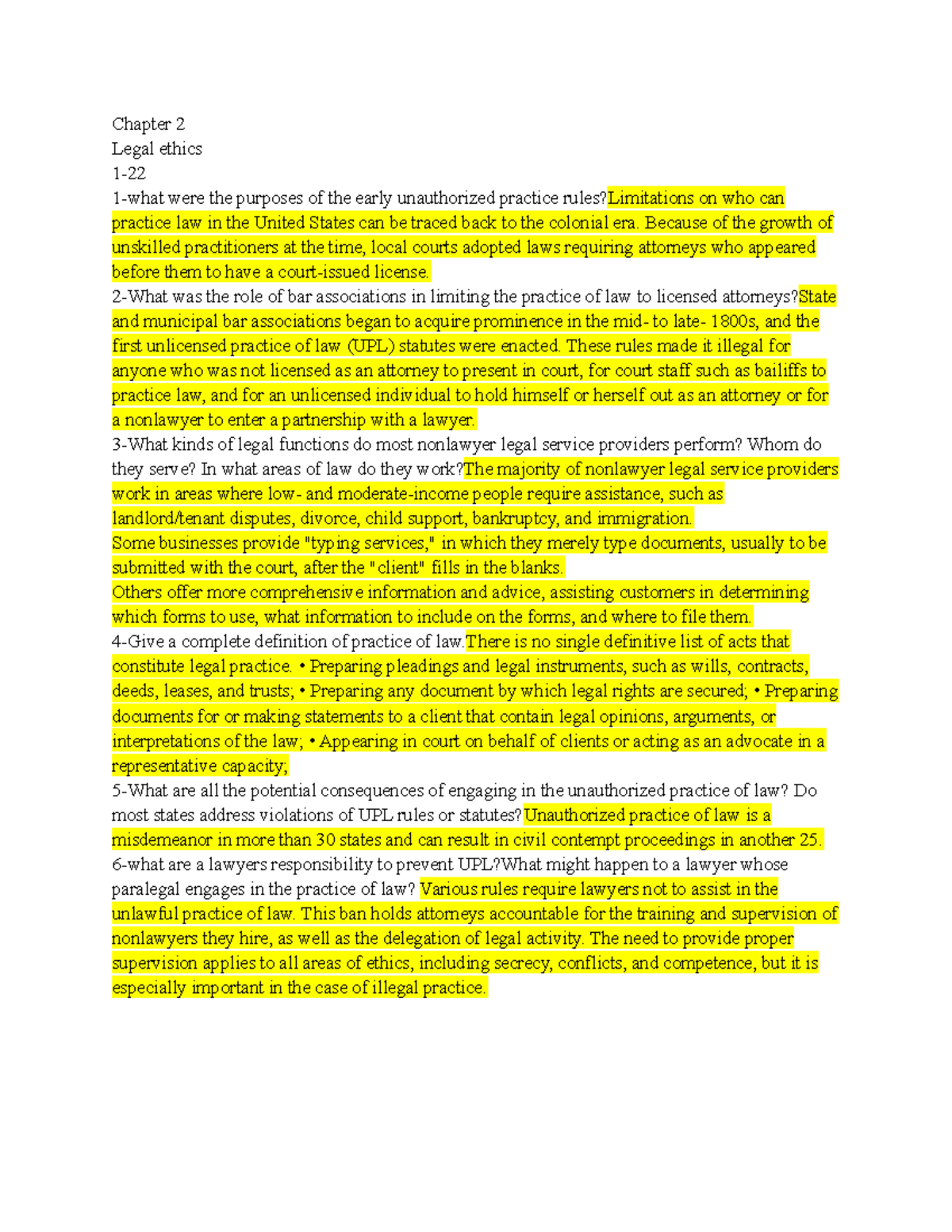 Legal ethiics chapter 2 - Chapter 2 Legal ethics 1- 1-what were the ...