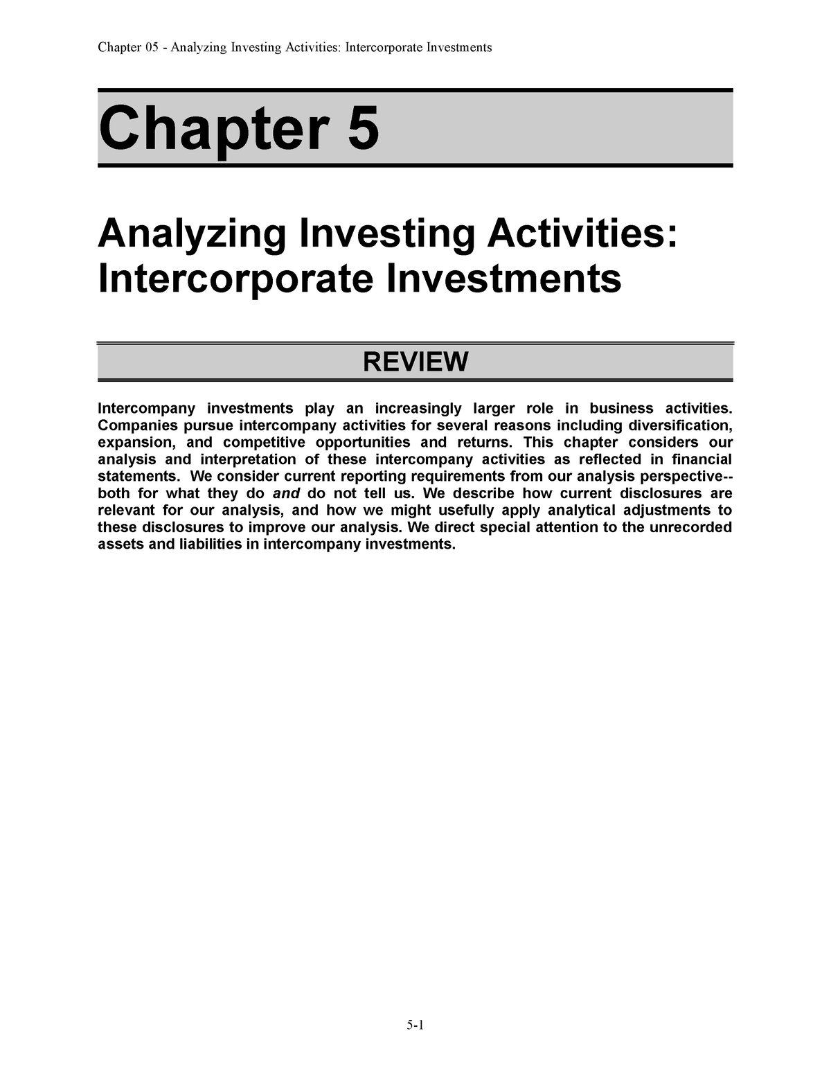 Chương 5 - Chương 5 - Chapter 5 Analyzing Investing Activities ...