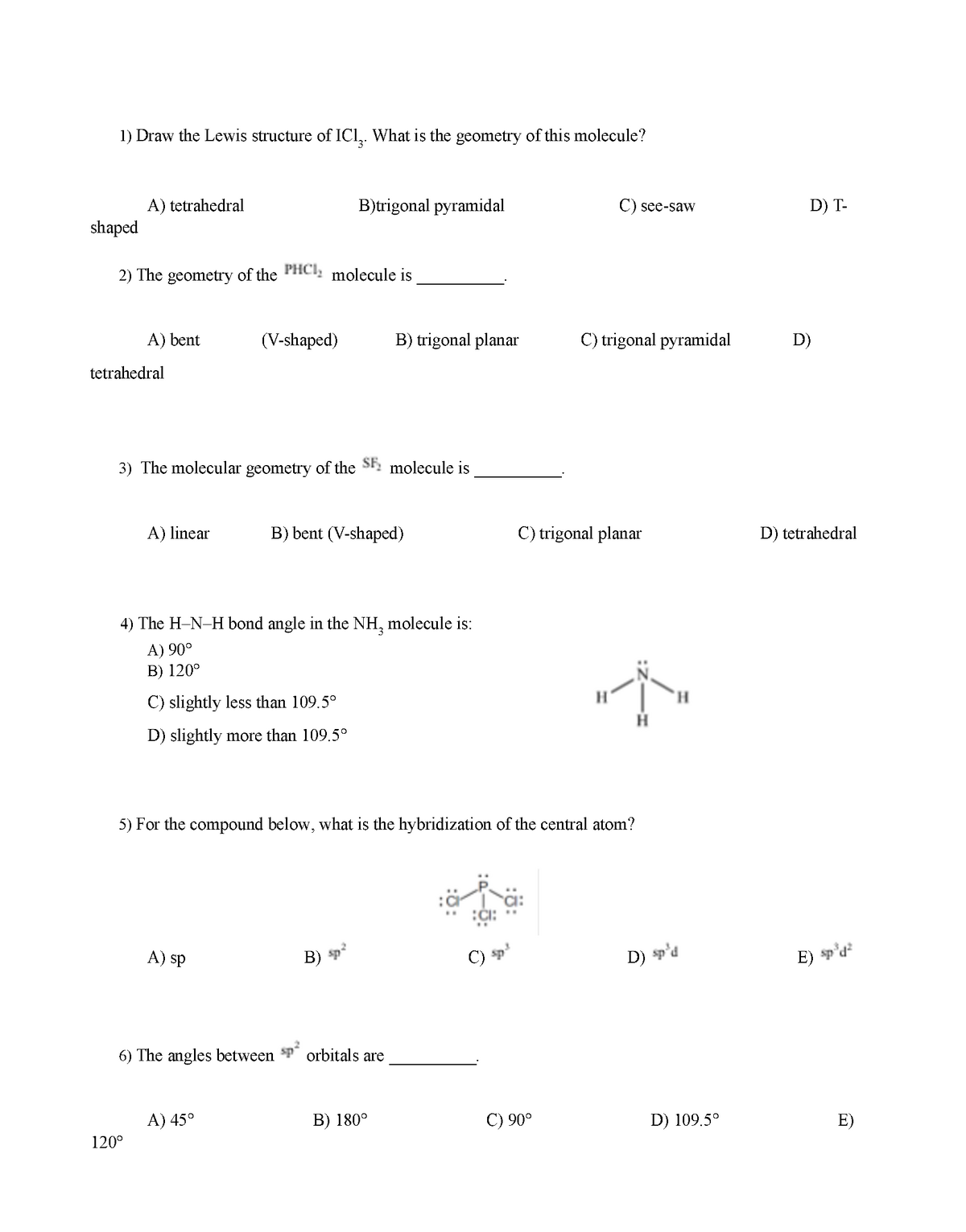 Practice Exam 2 Klausmeyer - CHE 1301 - Baylor University - Studocu