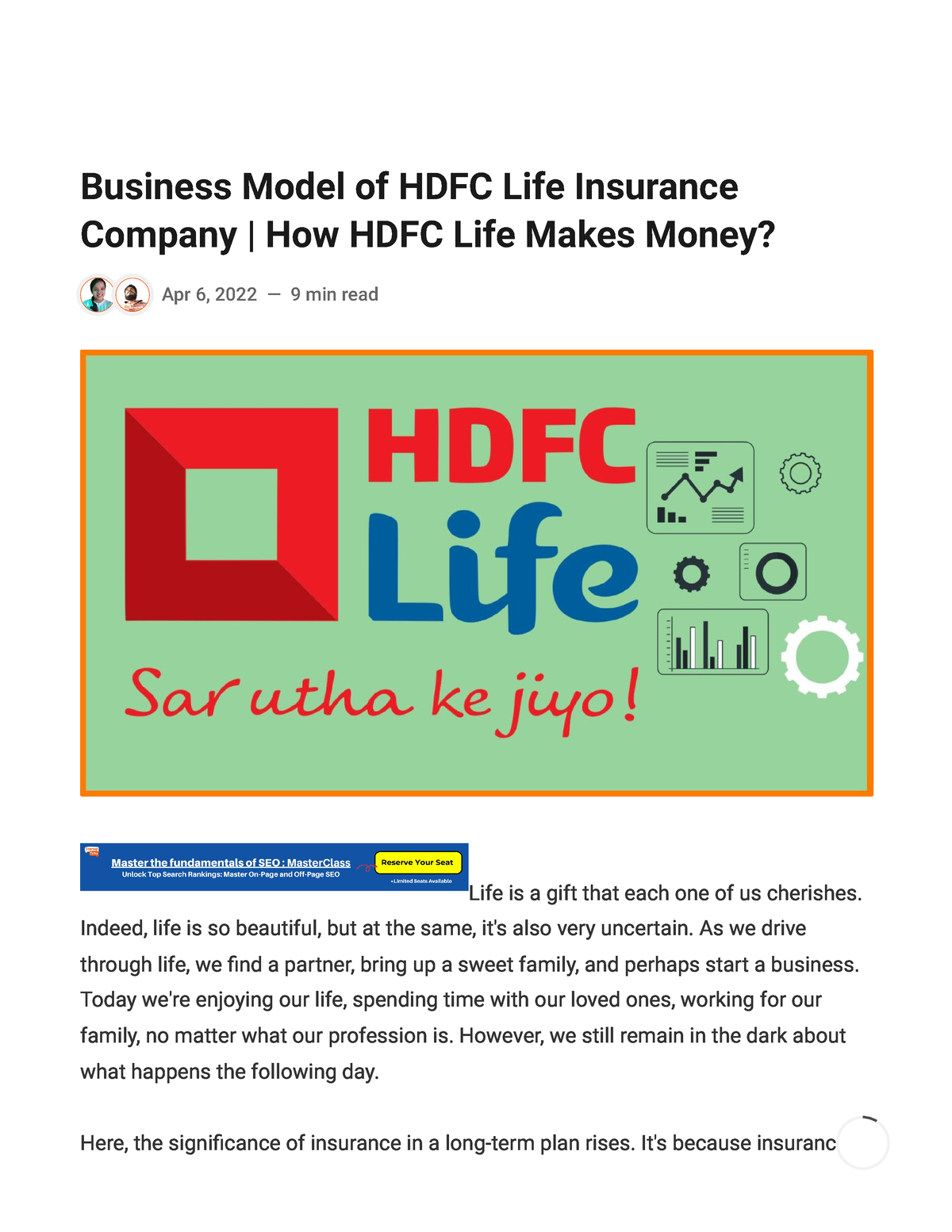 HDFC Life _ Project _ by Ayush Dumbani