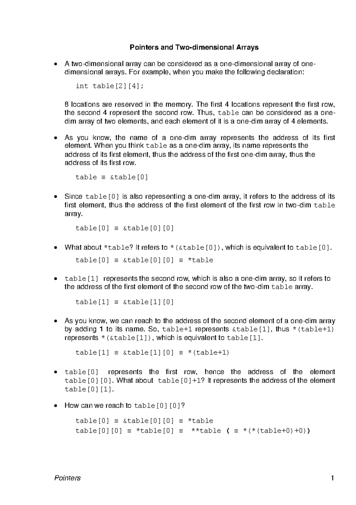 03 Pointers-two Dimensional Arrays - Pointers and Two-dimensional ...