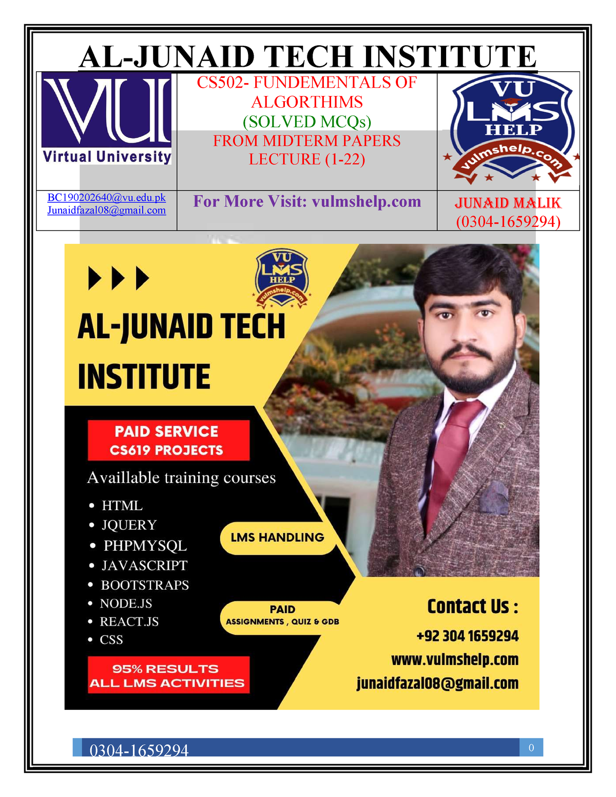 CS502 Midterm Solved MCQS By Junaid - 0304 - 1659294 0 CS502 ...