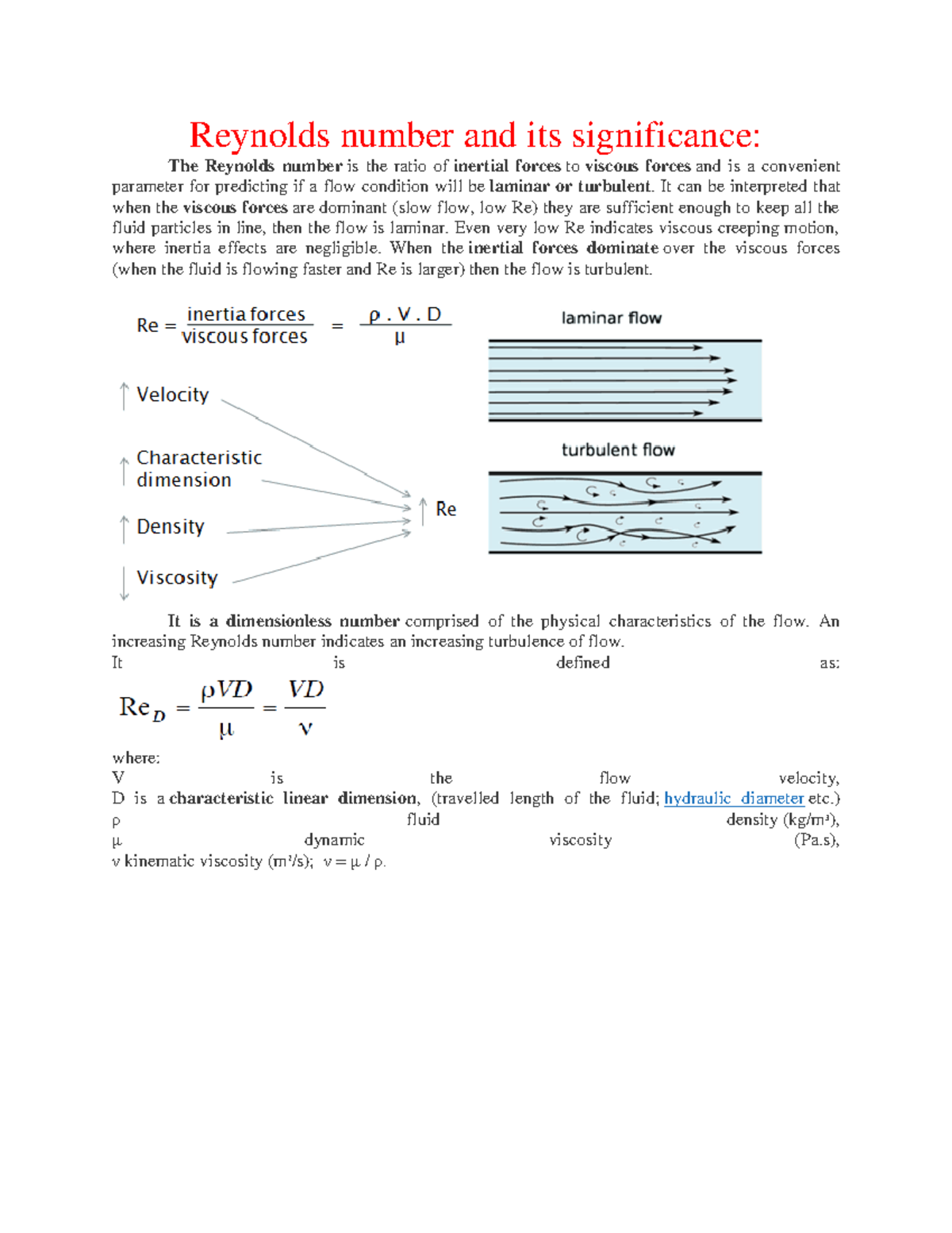 Reynolds-number-2 - LECTURE - Reynolds number and its significance: The ...