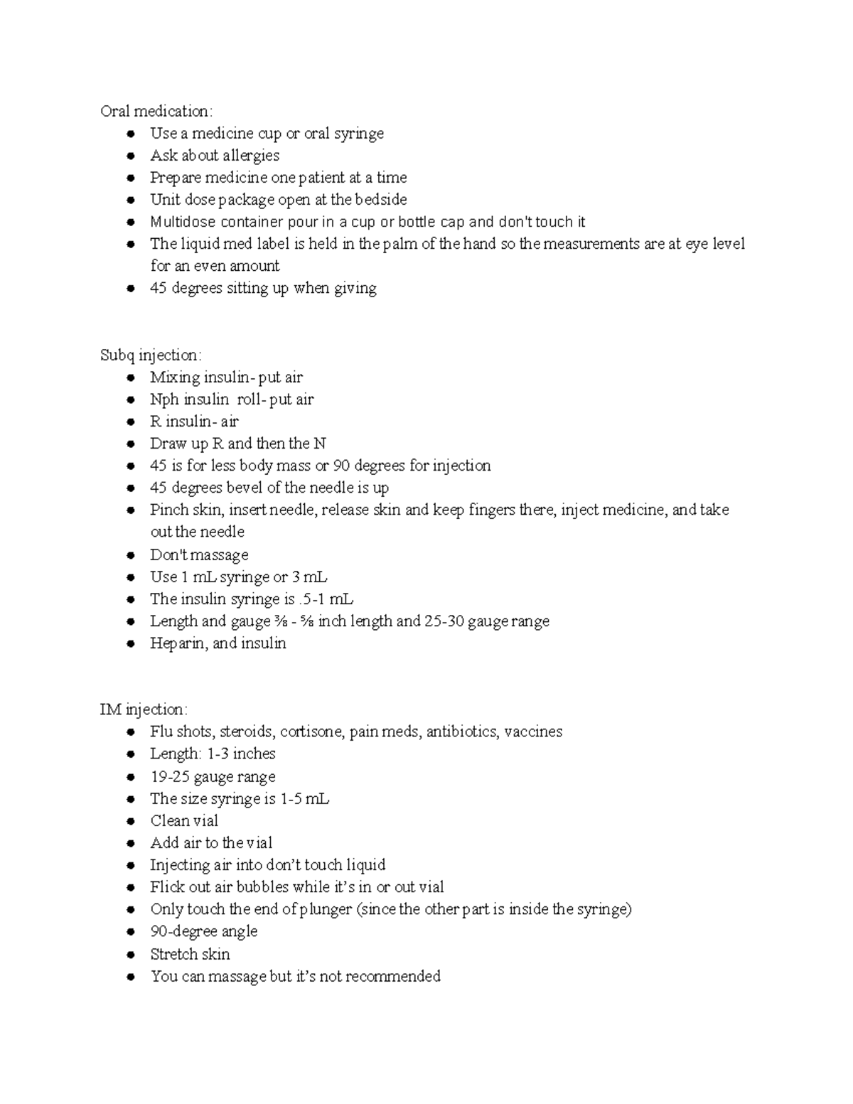 Nursing lab test 2 notes - Oral medication: Use a medicine cup or oral ...