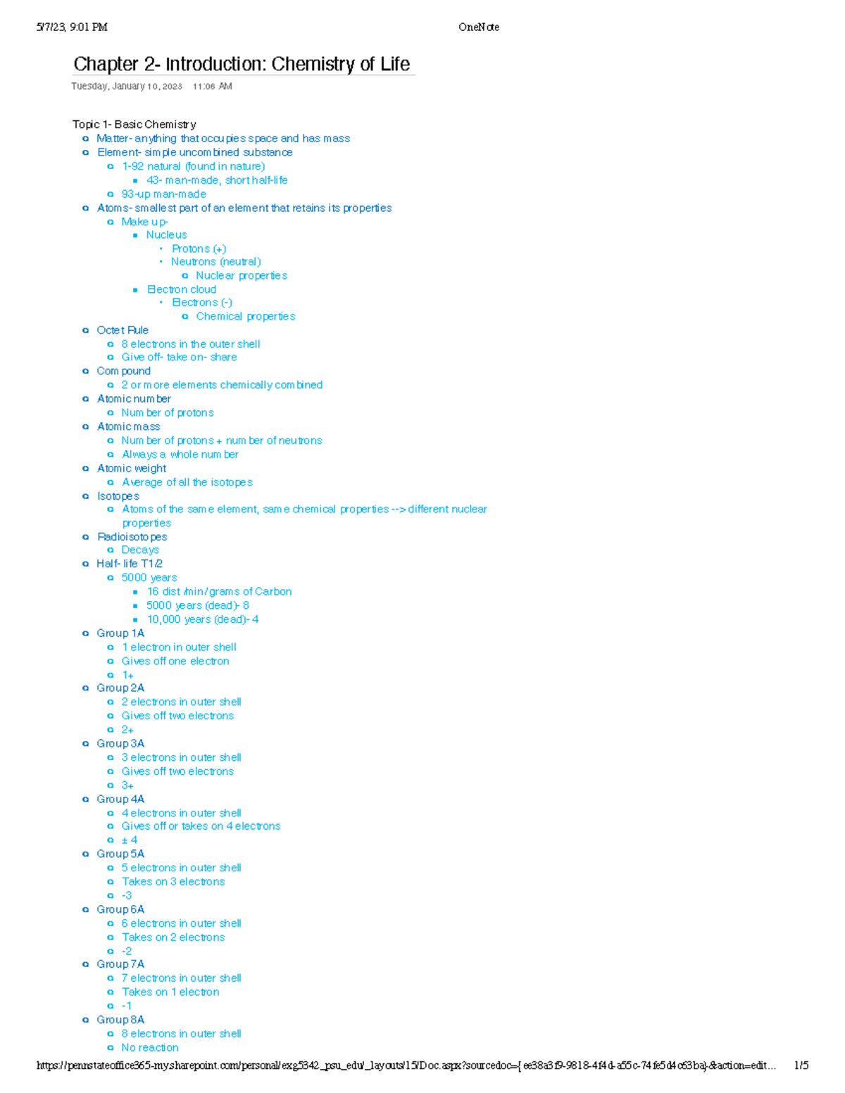 Chapter 2 - Professor Rhodes - Chapter 2- Introduction: Chemistry of ...