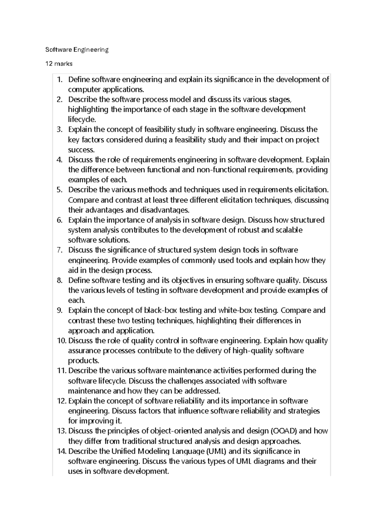 Software Engineering - The Deaytiled syllabus - Software Engineering 12 ...