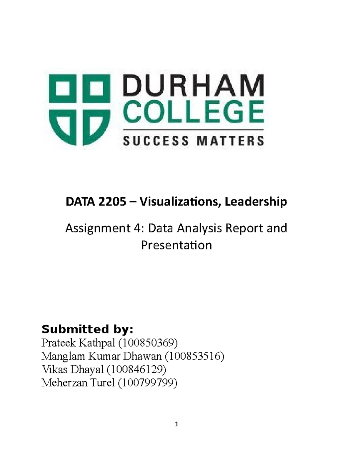 DATA 2205 Assignment 4 - DATA 2205 – Visualizations, Leadership ...