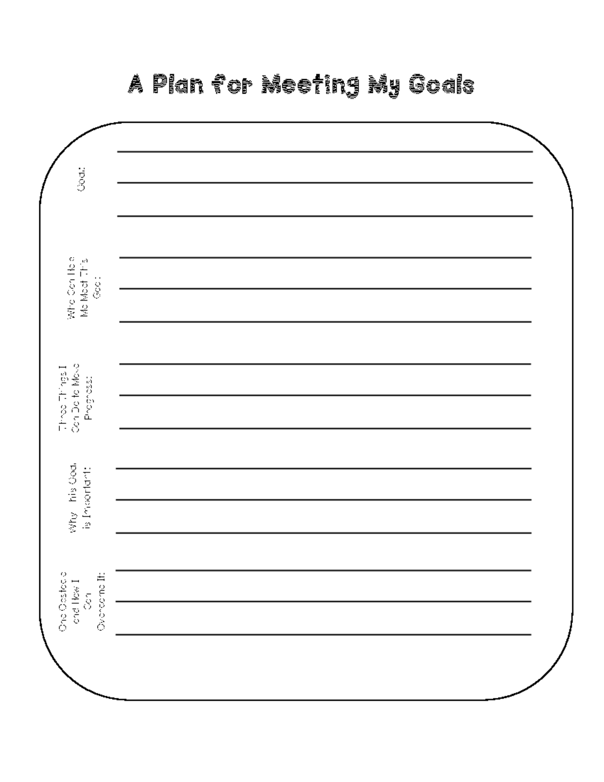 A Plan for Meeting My Goals - A Plan for Meeting My Goals G oal: Who ...
