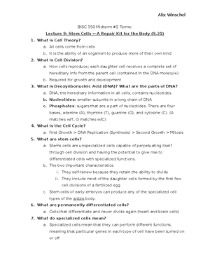 BISC 150 Final Exam Study Guide Fall 2022 - BISC 150 Final Exam Study ...