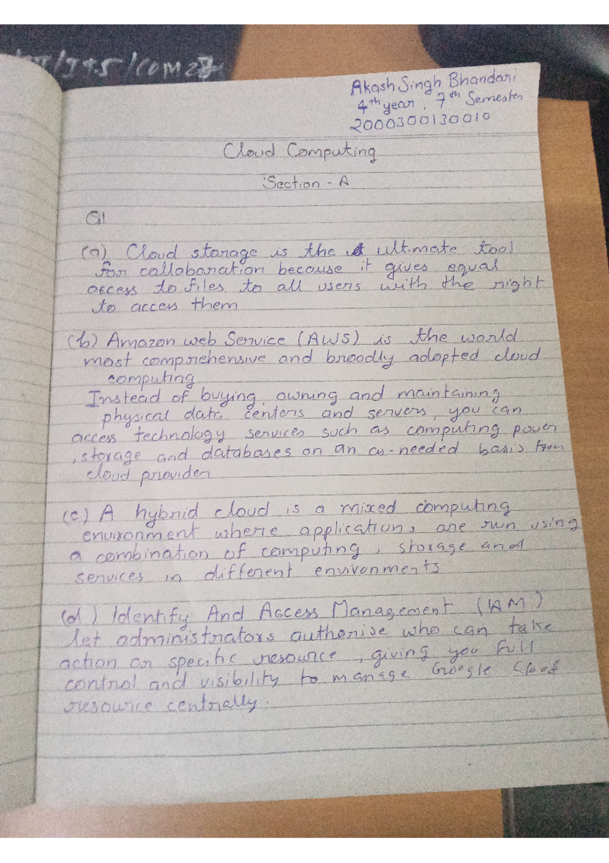 Akash Singh Bhandari 2000 300130010 (5) copy - Cloud Computing - Studocu
