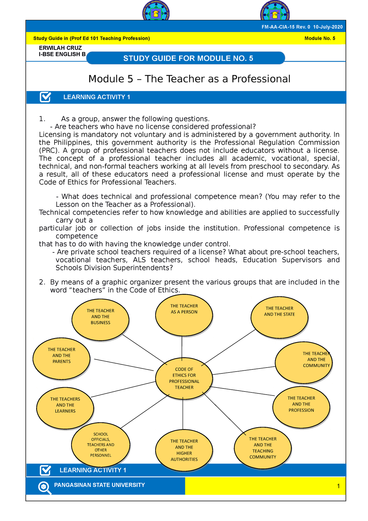 5TH Module - N/a - BS. Education - PangSU - Studocu