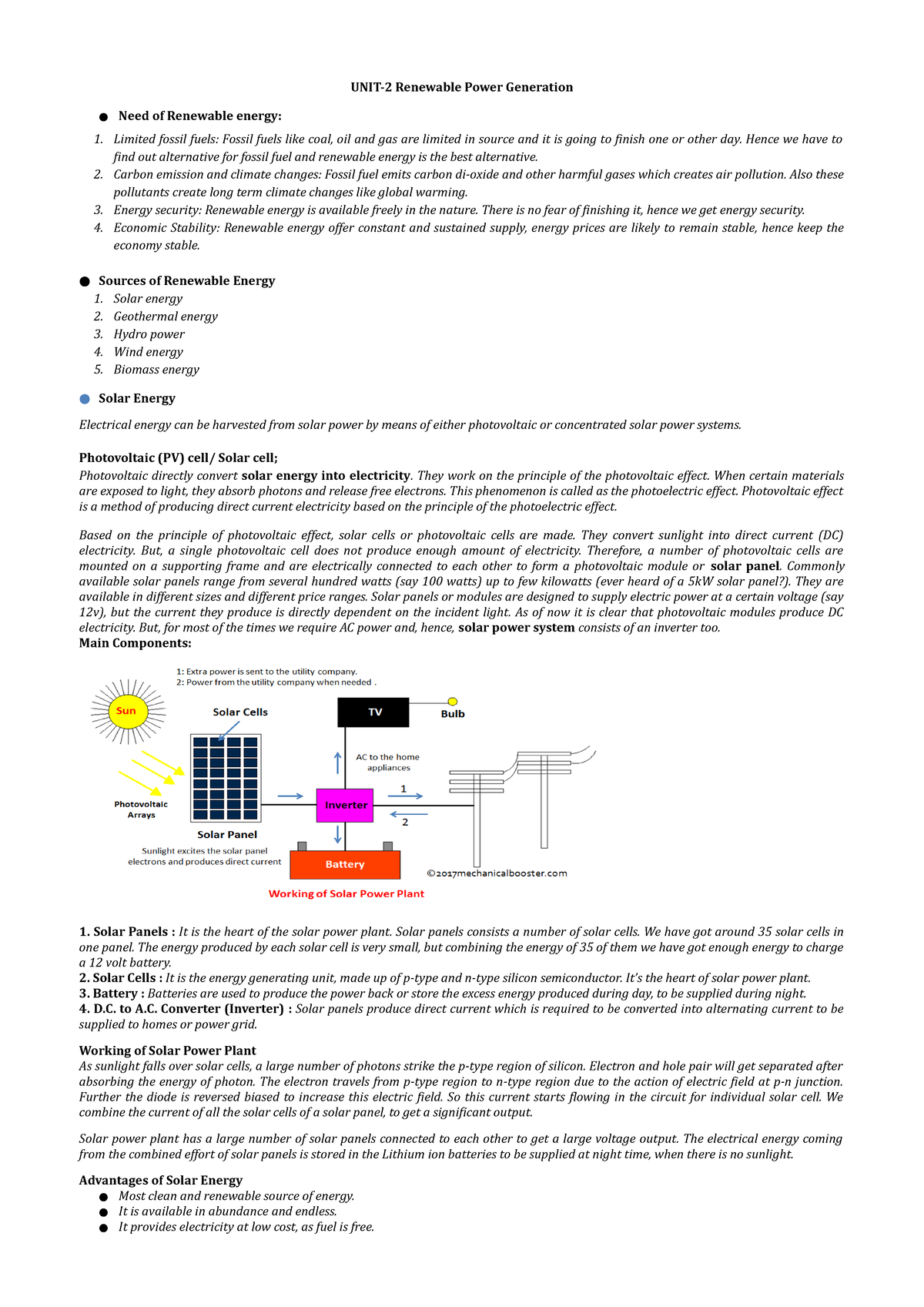 Notes EEE Unit-II - Energy And Environment Engineering DBATU - UNIT-2 ...