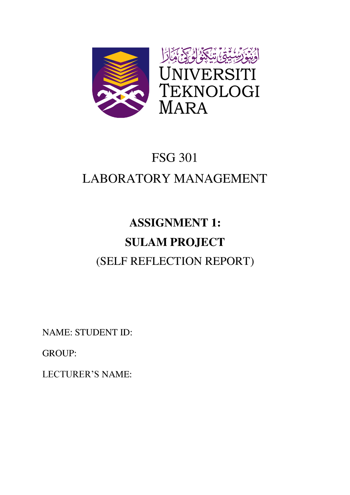 Assignment Report Sulam about covid 19 FSG 301 - applied science - UiTM