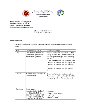 Learning Task 3 4 - Answer key - Republic of the Philippines Eastern ...
