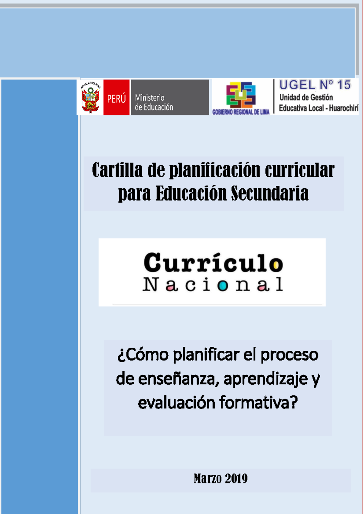 Cartilla DE Planificacion Curricular - Secundaria - Cartilla De ...