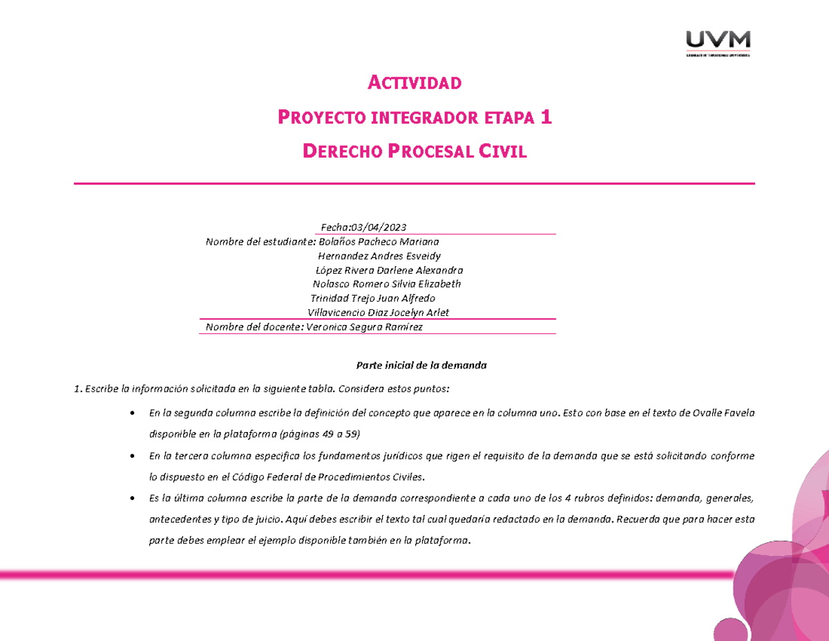 A Eq Pi Proyecto Integrador Etapa Derecho Procesal Civil Hot Sex Picture