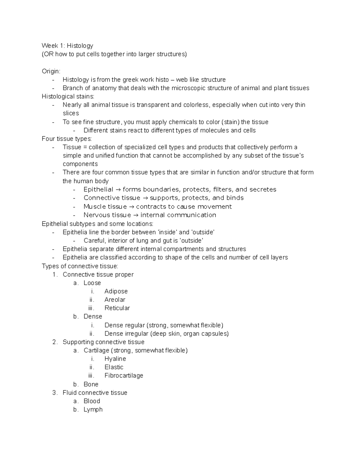 week-1-histology-notes-week-1-histology-or-how-to-put-cells