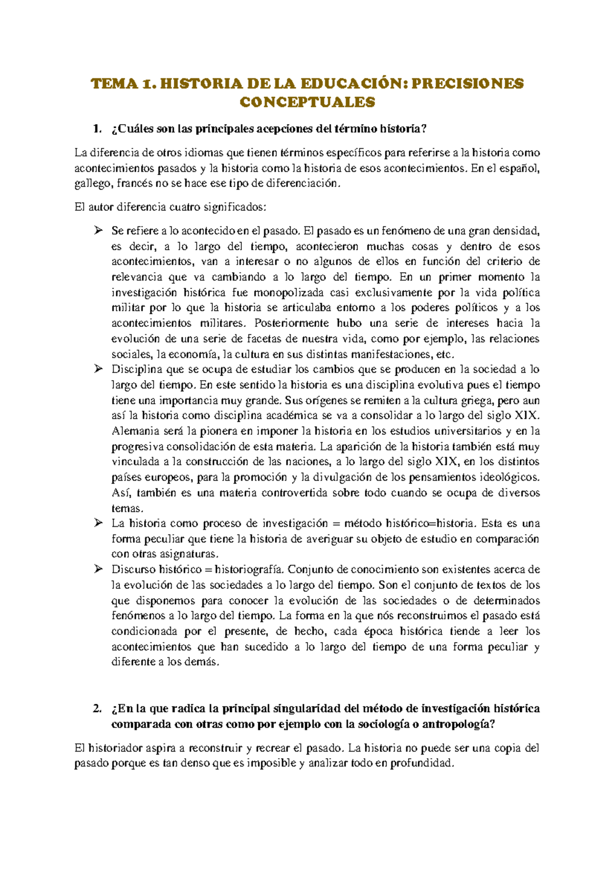 Historia - Español - TEMA 1. HISTORIA DE LA EDUCACIÓN: PRECISIONES ...