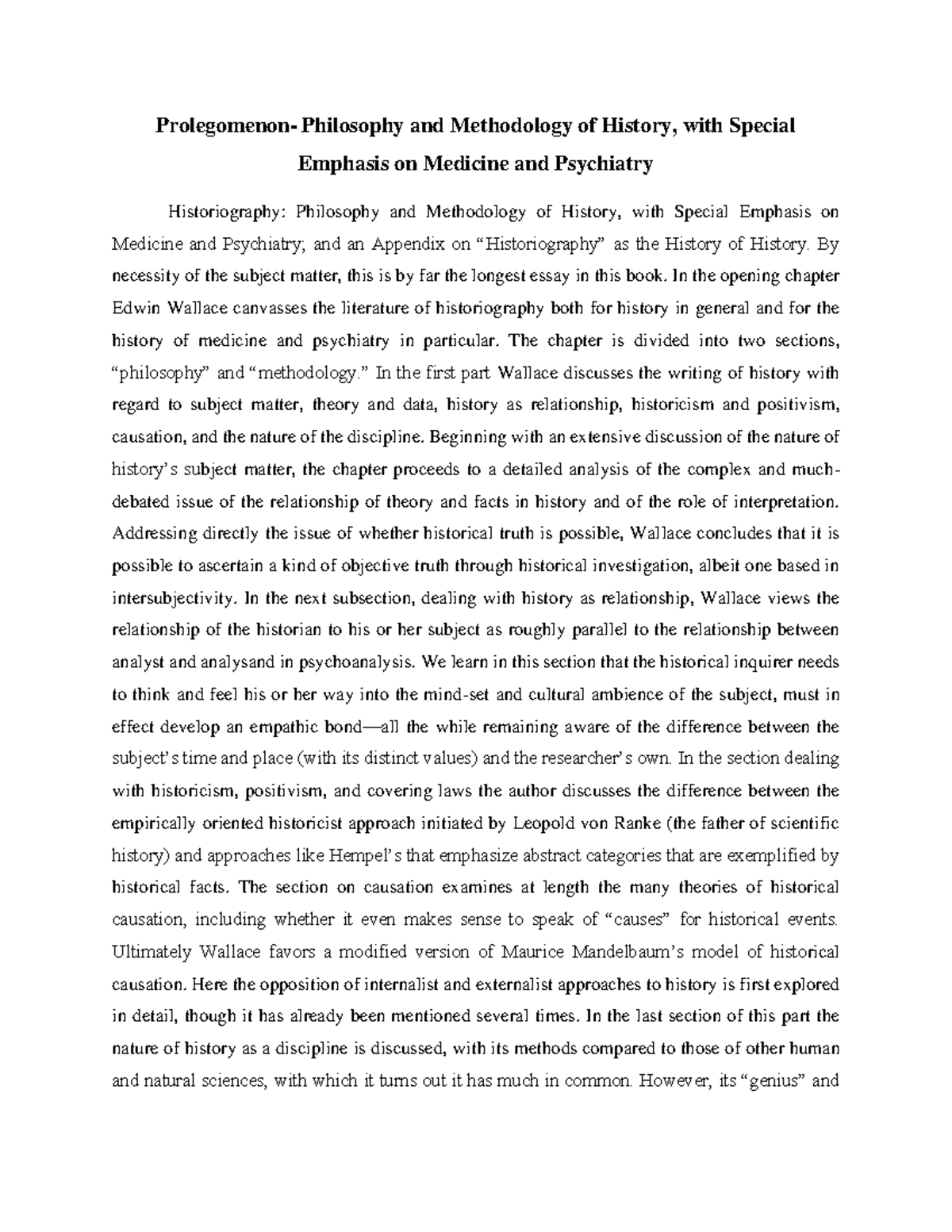 Prolegomenon Philosophy and Methodology of History, with Special - By ...