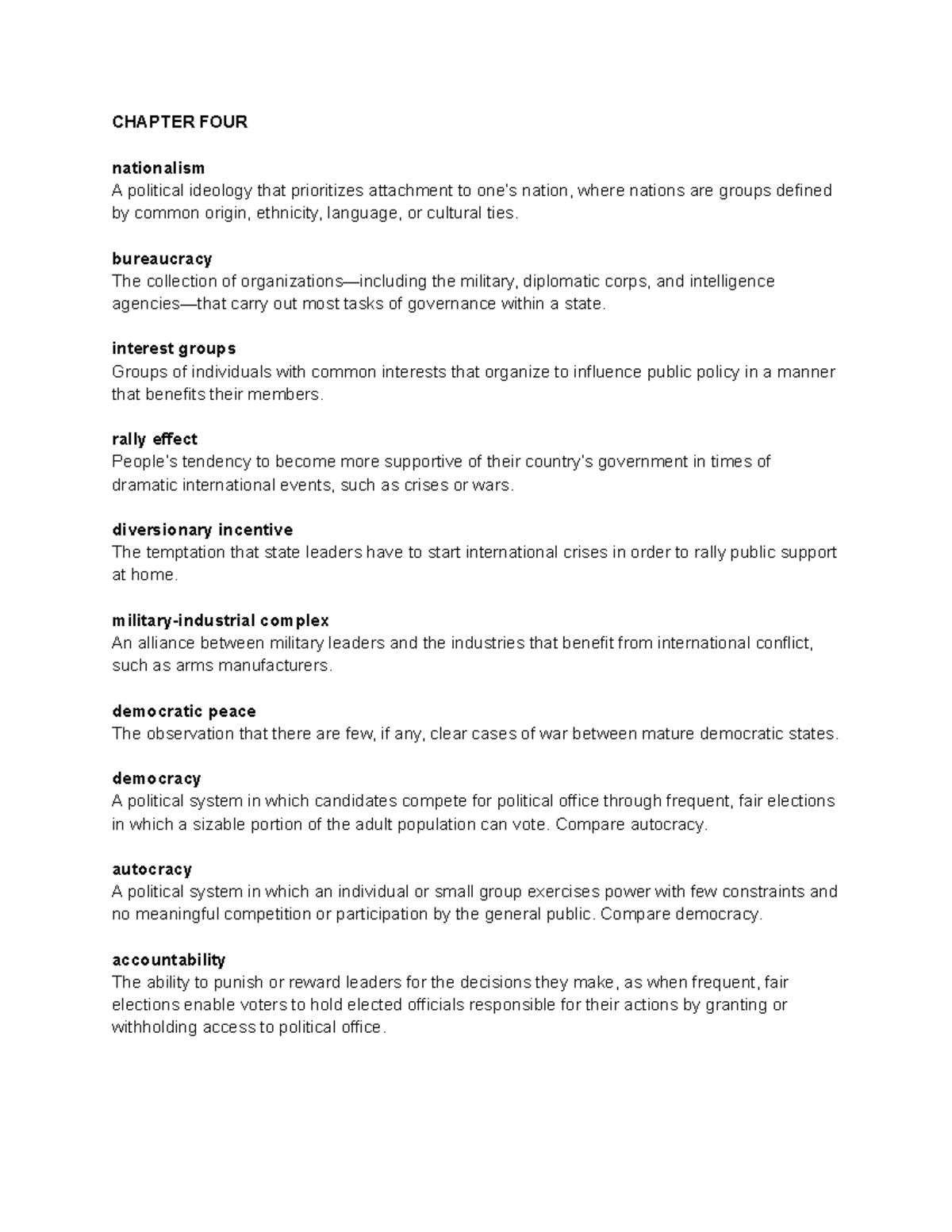 Chapter 4 - CHAPTER FOUR nationalism A political ideology that ...