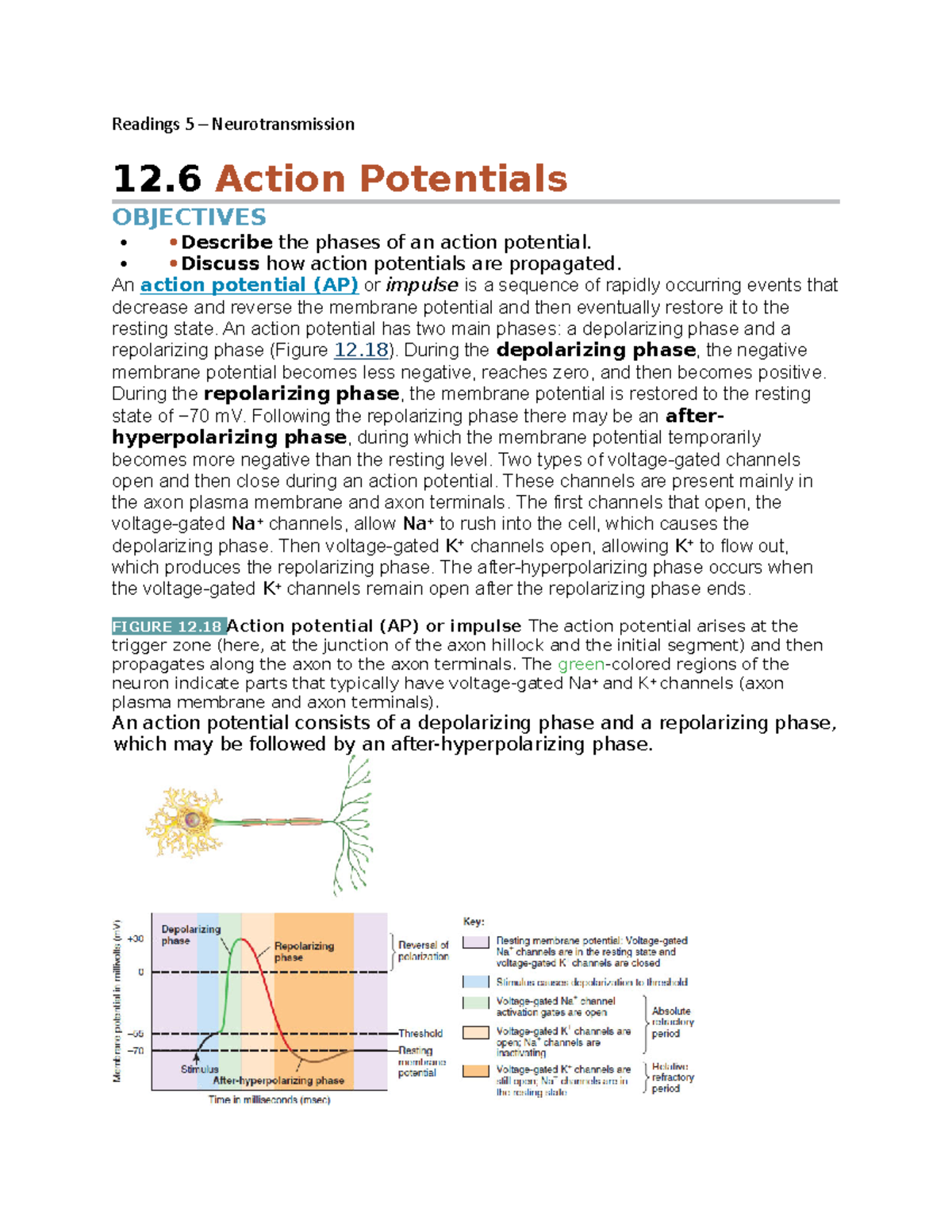 Readings 5 - Neurotransmission - Readings 5 – Neurotransmission 12 ...