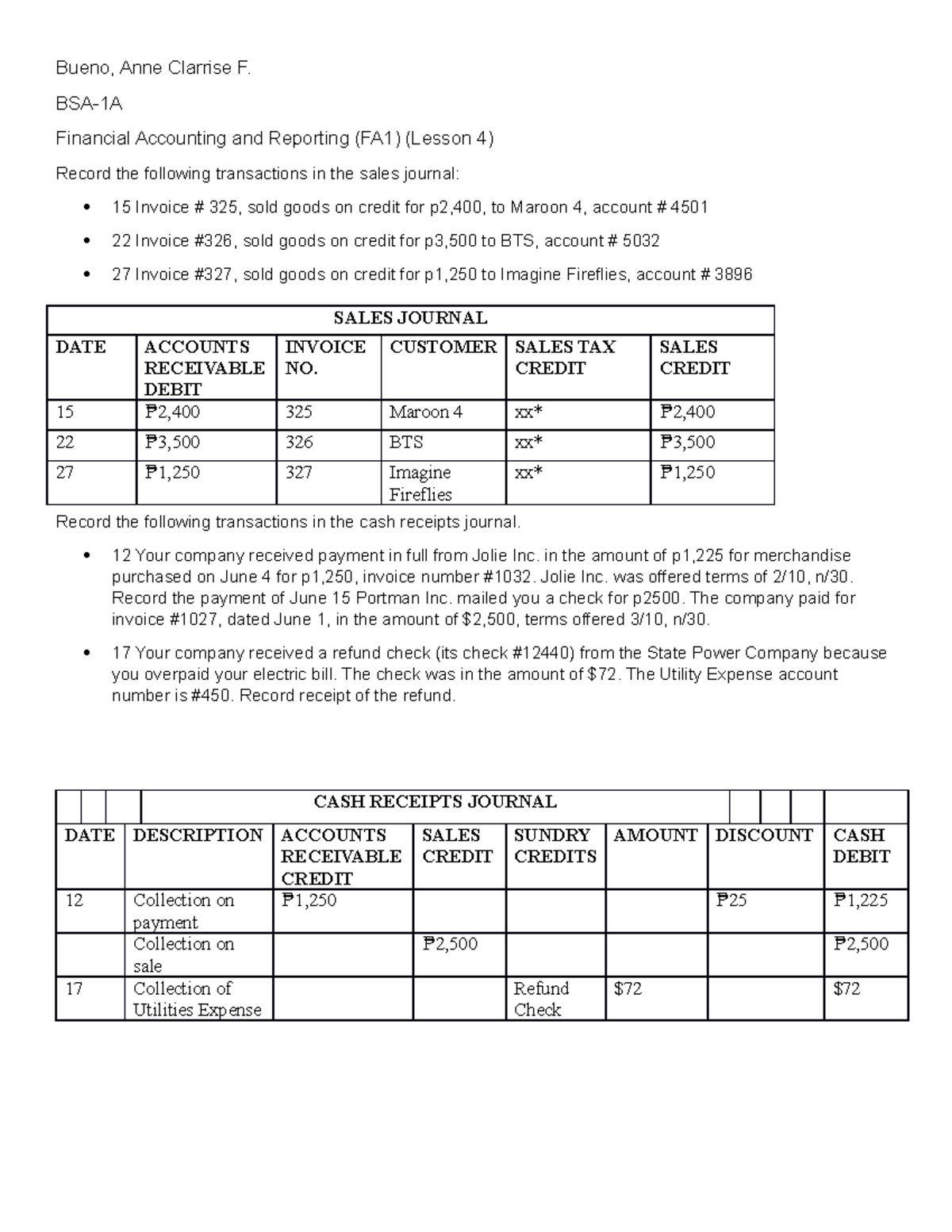 Bueno(FAR-FA1 Lesson 4) - Bueno, Anne Clarrise F. BSA-1A Financial ...