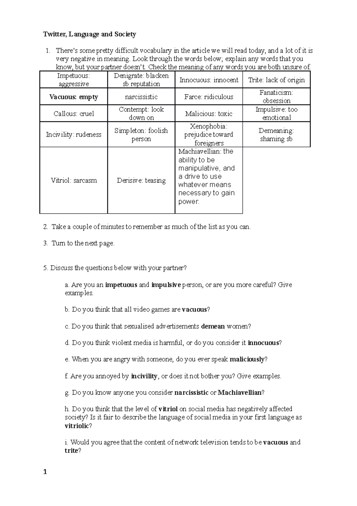 The age of Twitter Language class Twitter, Language and Society