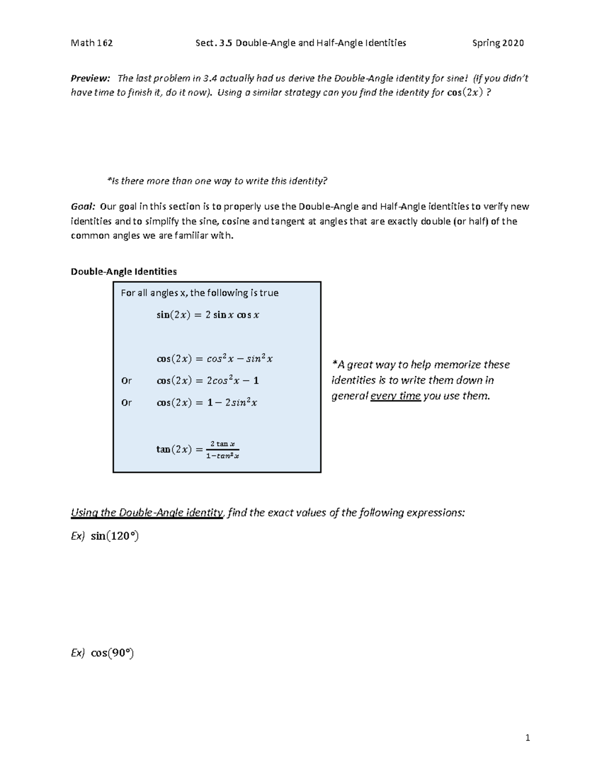 Math 162 Sect 3 5 Notes Studocu