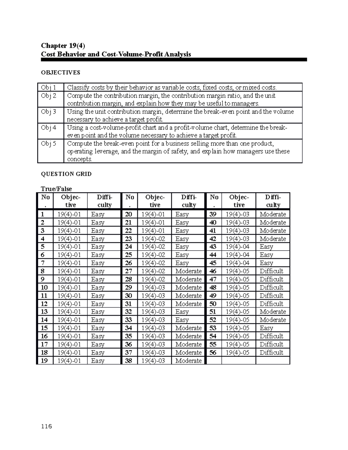 Ch19(4) Cost Behavior and Cost-Volume-Profit Analysis - Chapter 19(4 ...