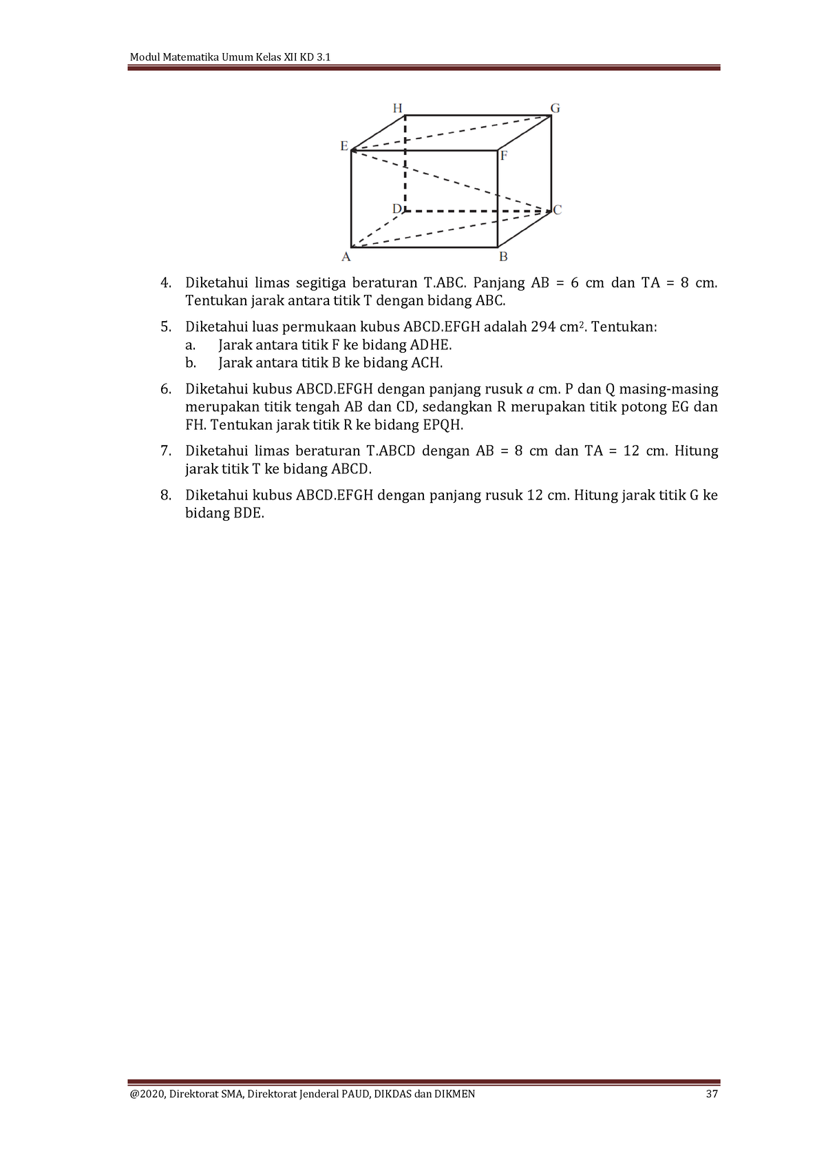 Salinan XII Matematika Umum KD 3 1 Final-10 - Diketahui Limas Segitiga ...