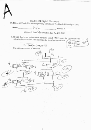 2019 - Midterm Exams From Past Years - Digital Electronics - Studocu