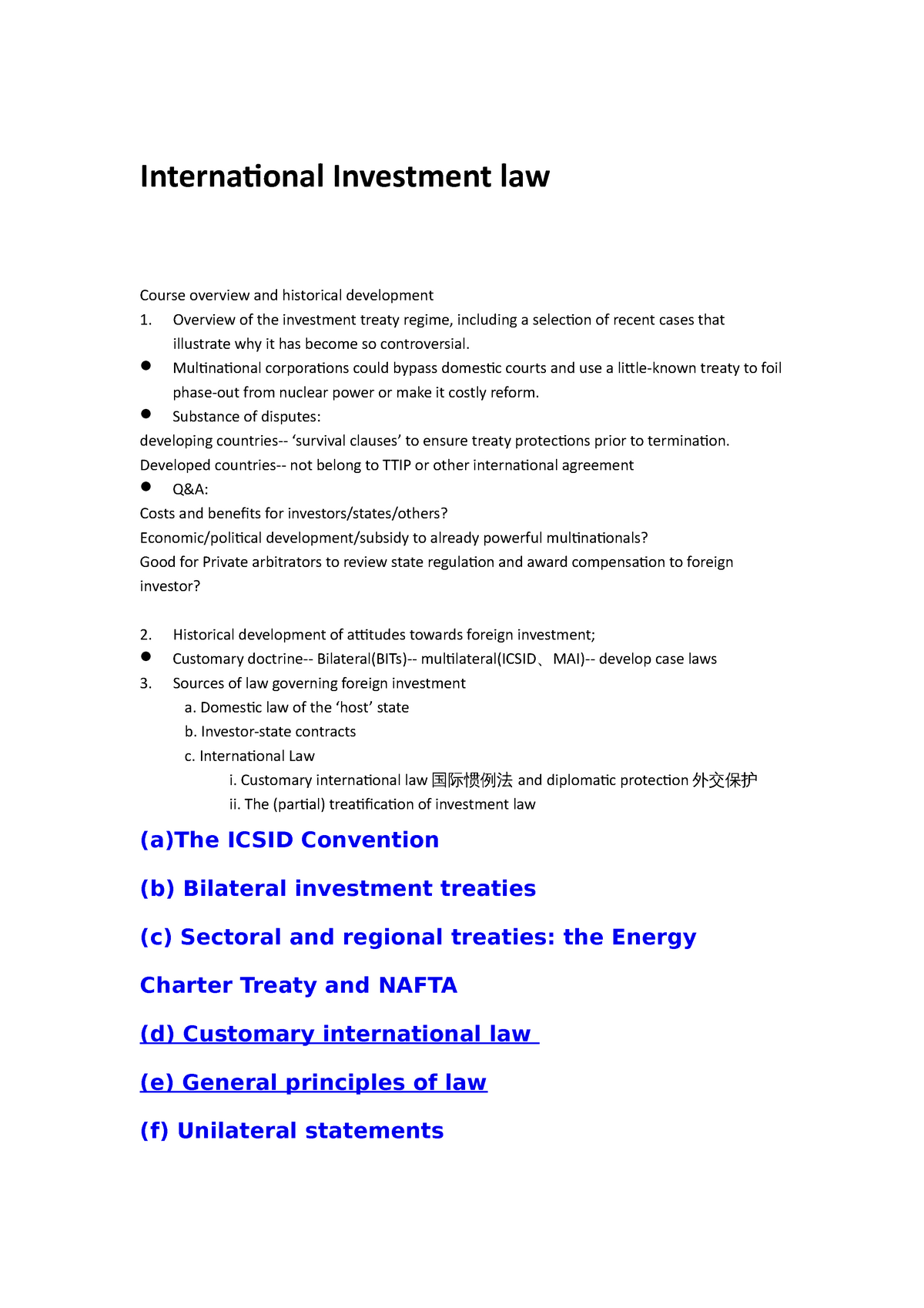 international investment law research paper