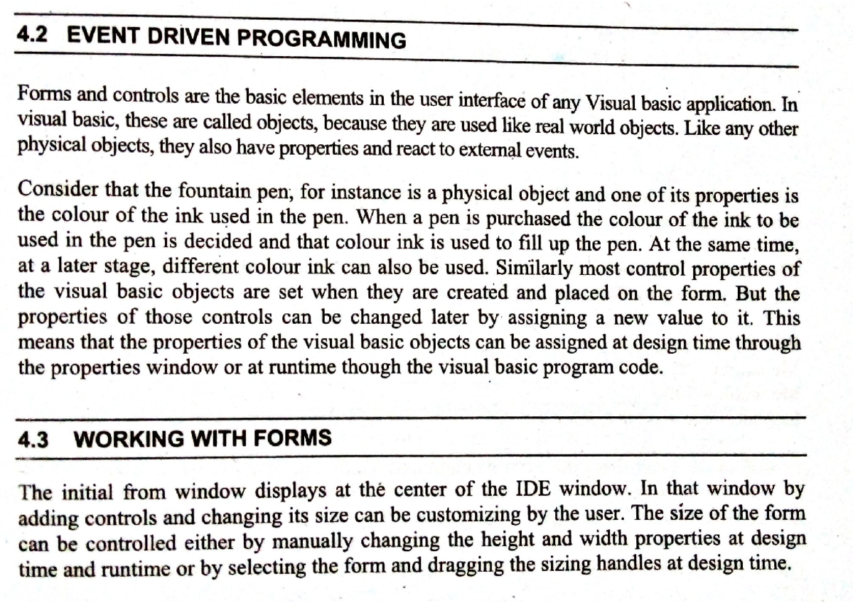 Event Driven Programming Visual Basic - Bachelor Of Computer ...