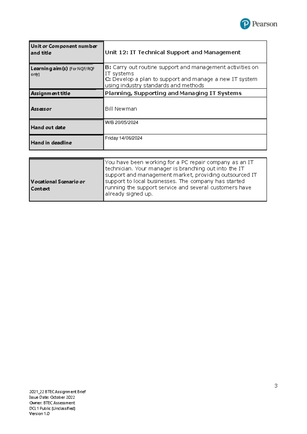 Unit 12 AA Brief Learning Aim B & C - 3 2021_22 BTEC Assignment Brief ...