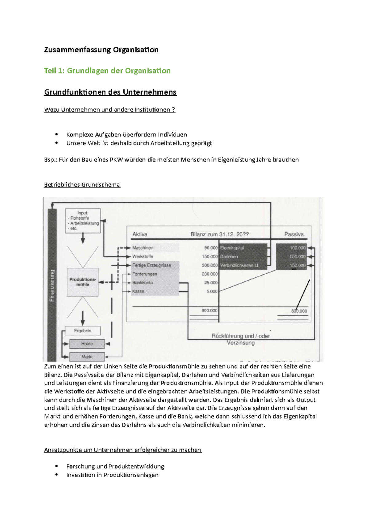 Organisation Skript 1 – Kopie - Zusammenfassung Organisation Teil 1 ...